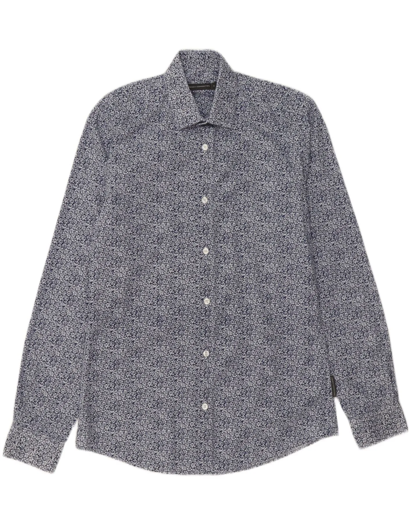 Party outfit Flexible Shoulder Panels FRENCH CONNECTION Mens Shirt Small Blue Floral Cotton