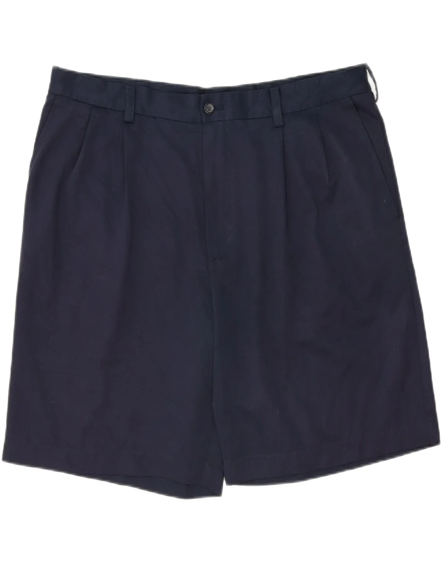 Trendy Mood Quick Access Zip Pockets IZOD Mens Golf Pegged Chino Shorts W38 XL  Navy Blue Polyester