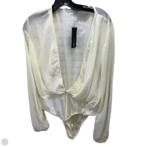 Bodysuit By Fashion Nova In Ivory, Size: 1x bodysuit with jacket