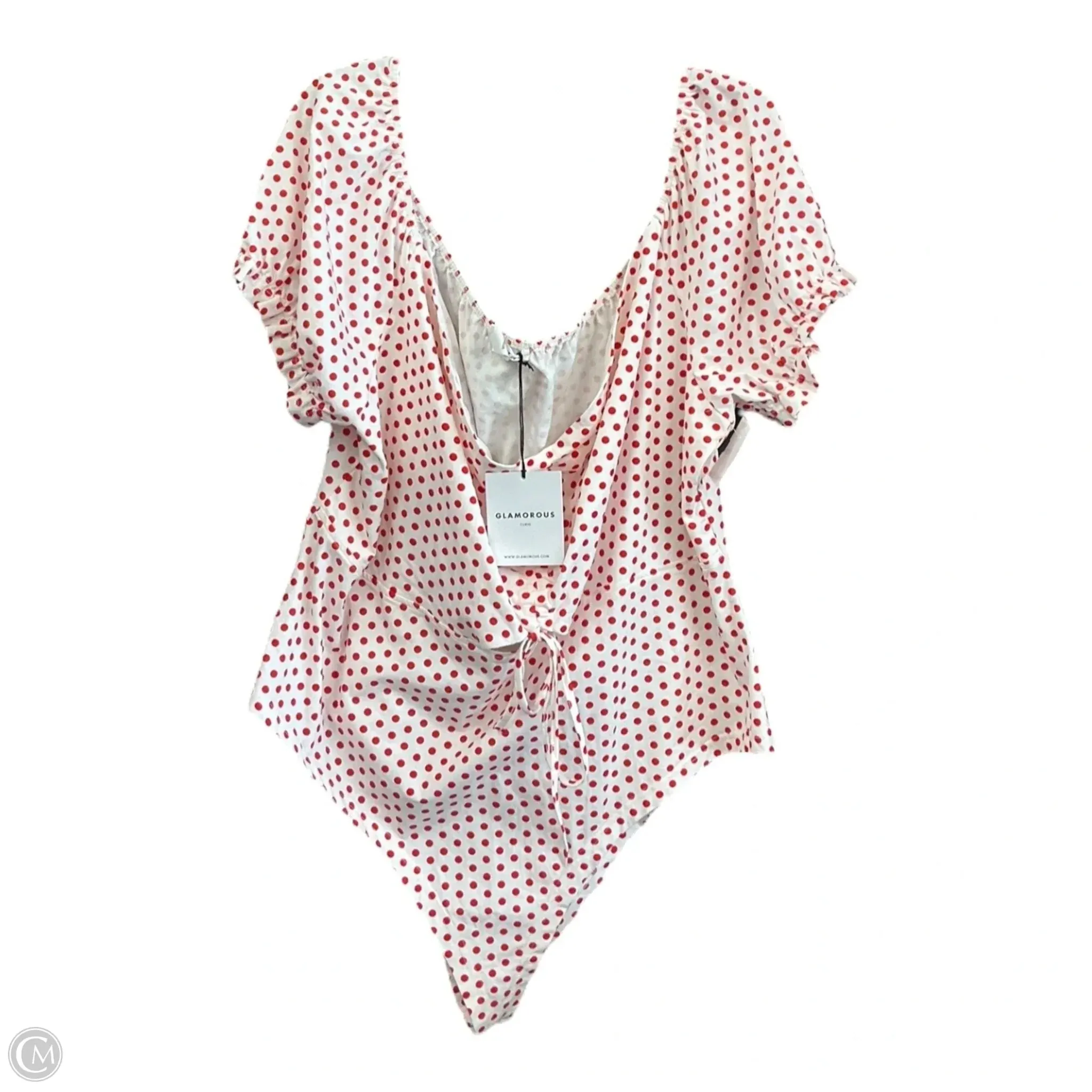 sexy bodysuit racerback bodysuit Bodysuit By Glamorous In Red & White, Size: 2x