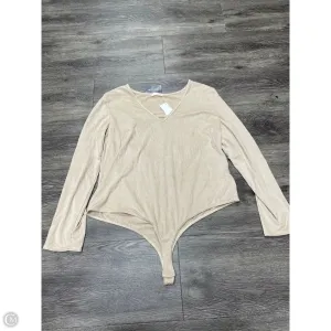 evening bodysuit ribbed bodysuit Bodysuit By Wet Seal In Tan, Size: 3x