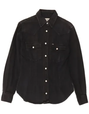 GENERAL COMPANY Womens Denim Shirt UK 6 XS Grey Cotton Anti Static Treatment Resort Wear
