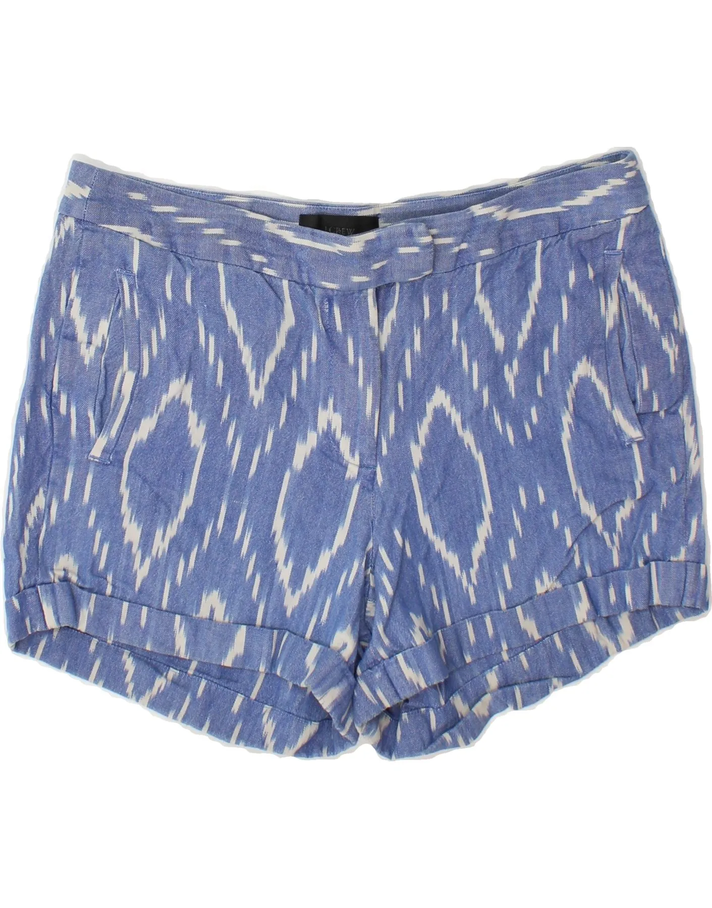 All-Weather Ready Comfortable fit J. CREW Womens Chino Shorts US 8 Medium W32 Blue Ikat Cotton