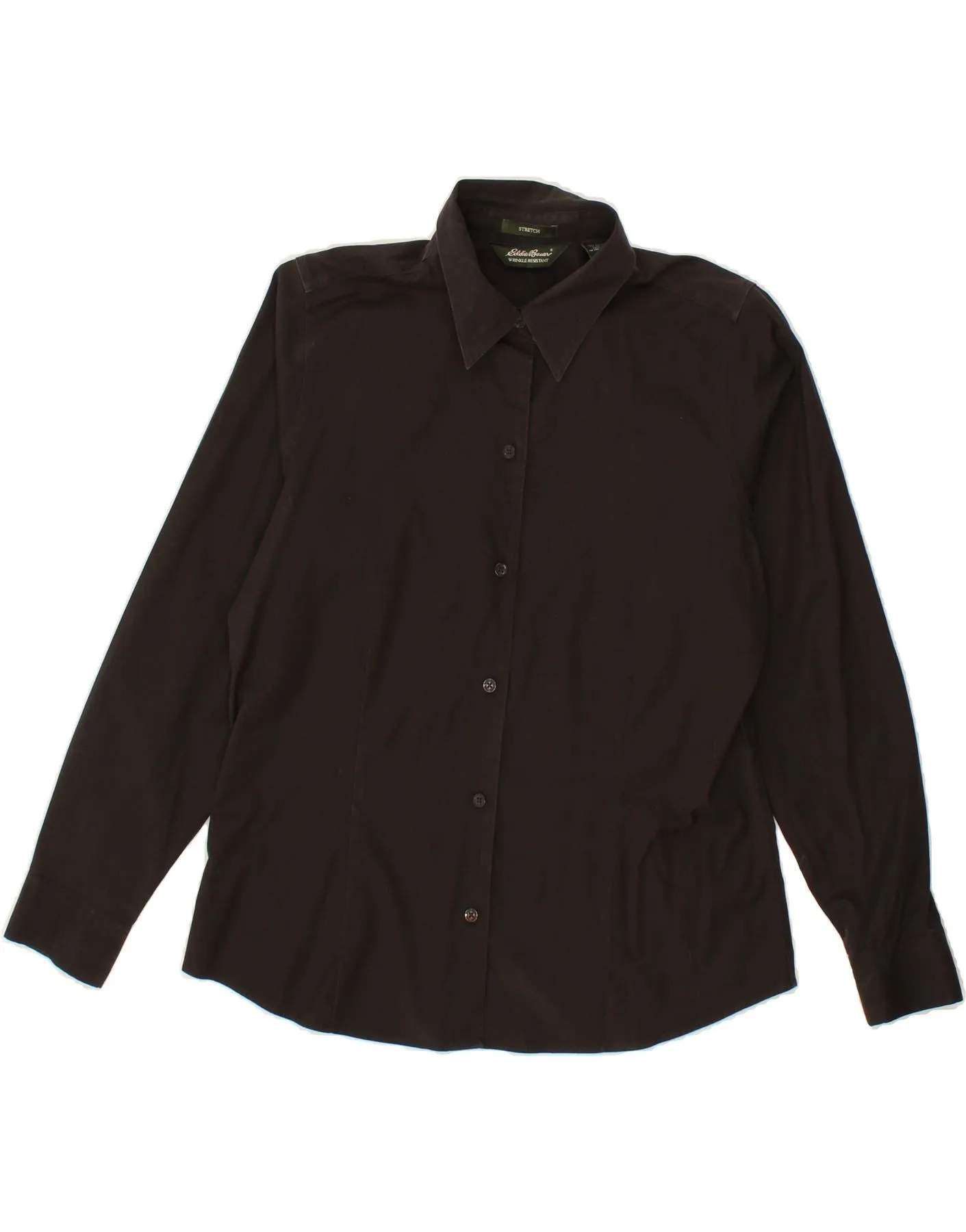 Non Restrictive Armhole EDDIE BAUER Womens Shirt UK 16 Large Black Cotton