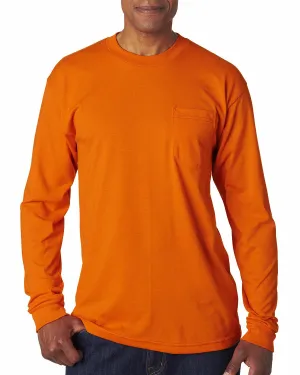 Drop Shoulder Cut Bayside BA1730 Adult Long-Sleeve T-Shirt with Pocket