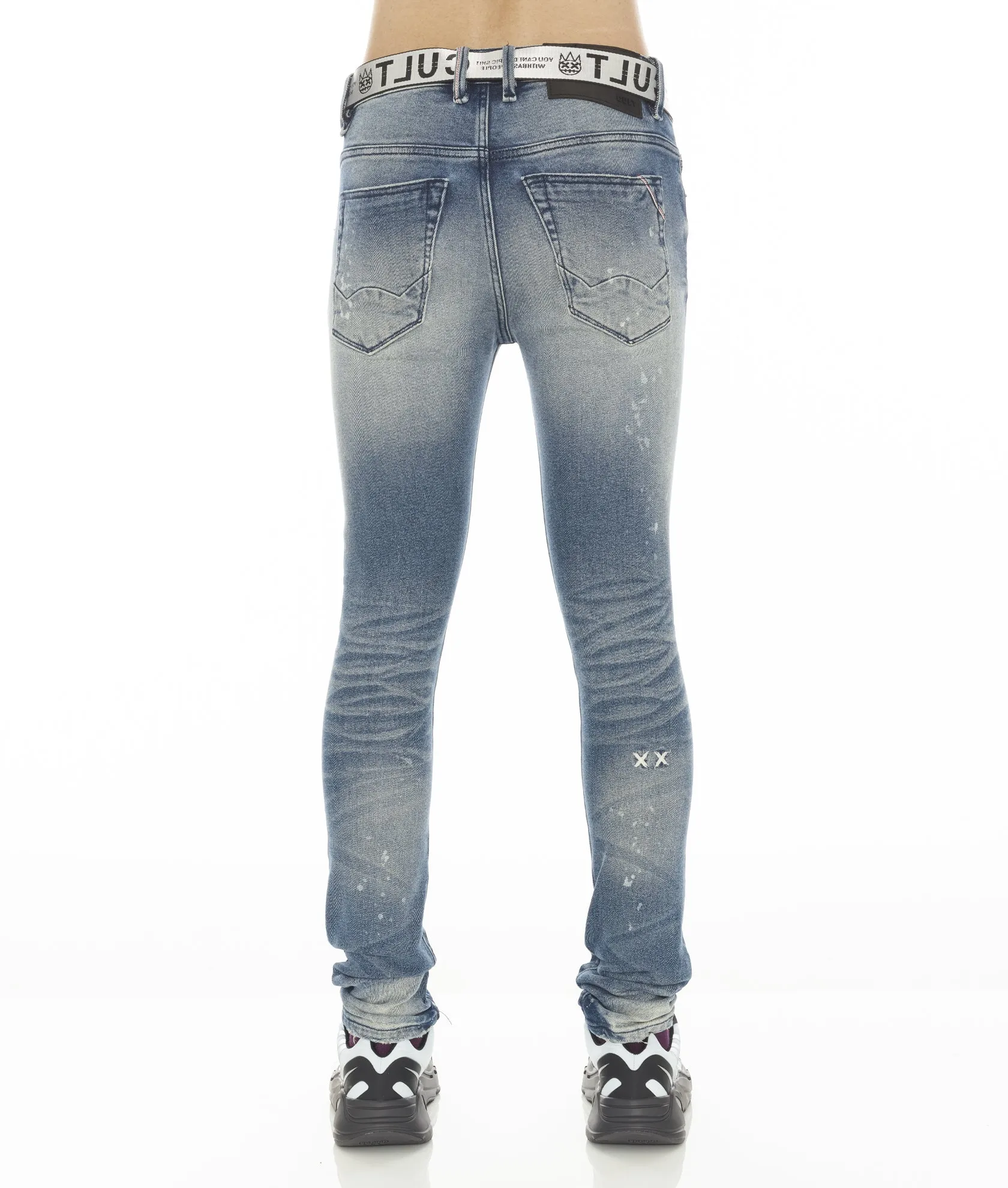 PUNK SUPER SKINNY STRETCH W/ WHITE BELT IN BASIL Nature Lover Shopping Day Everyday