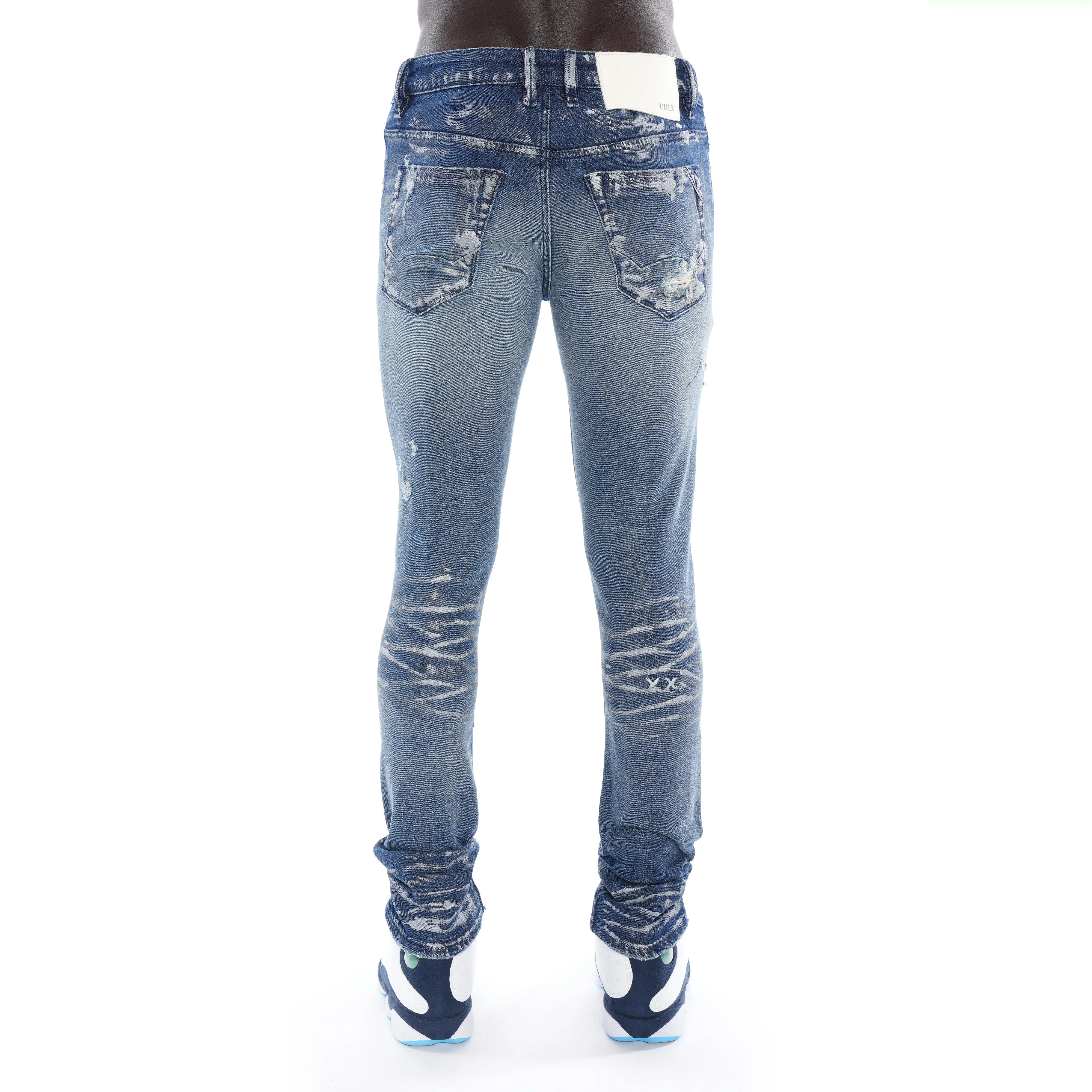 PUNK SUPER SKINNY IN BLUE STREAK Textured Vibrant Subtle Look