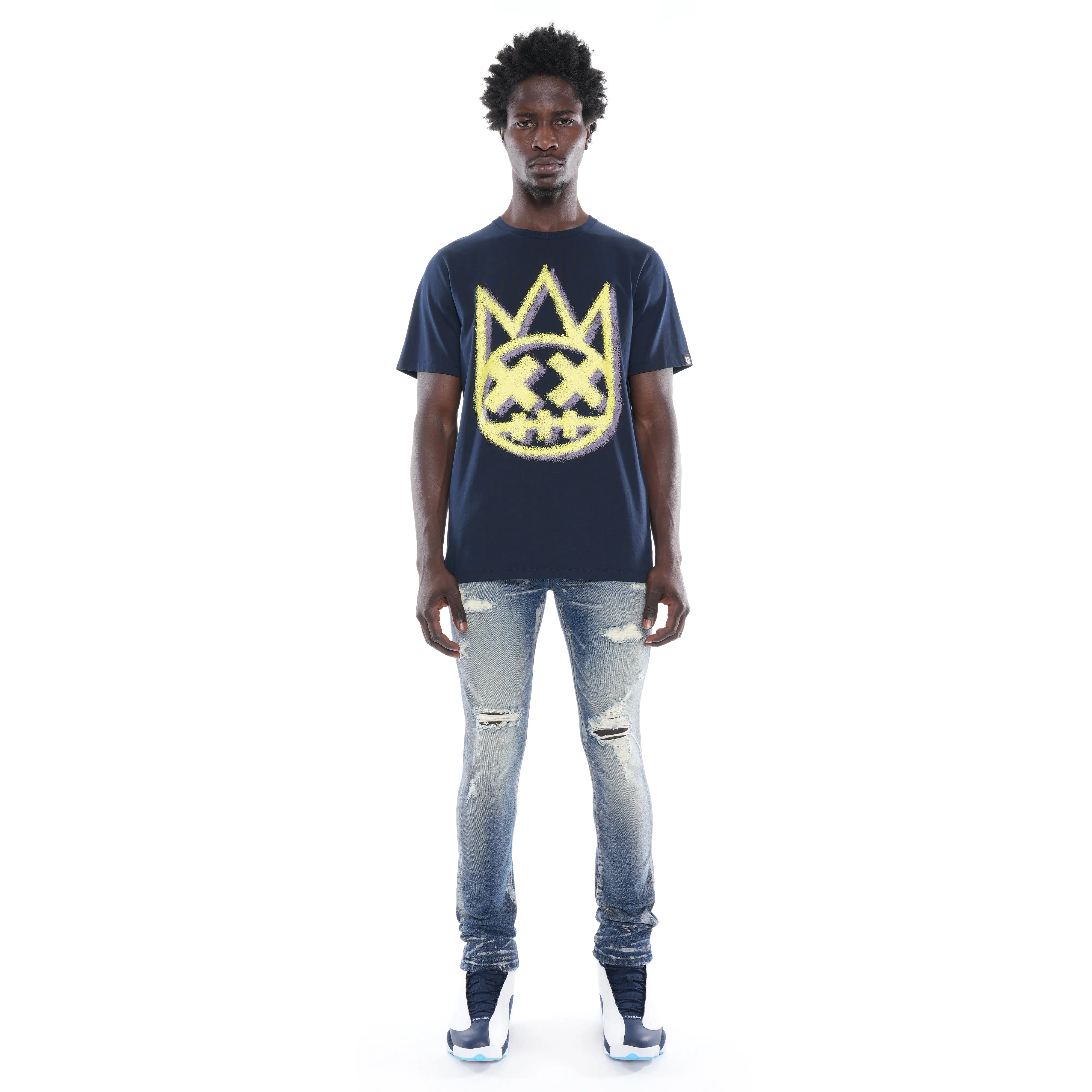 No Bulk Seam Design PUNK SUPER SKINNY IN BLUE STREAK