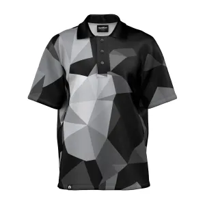 Cubes Black Oversized Polo Shirt Versatile Layering