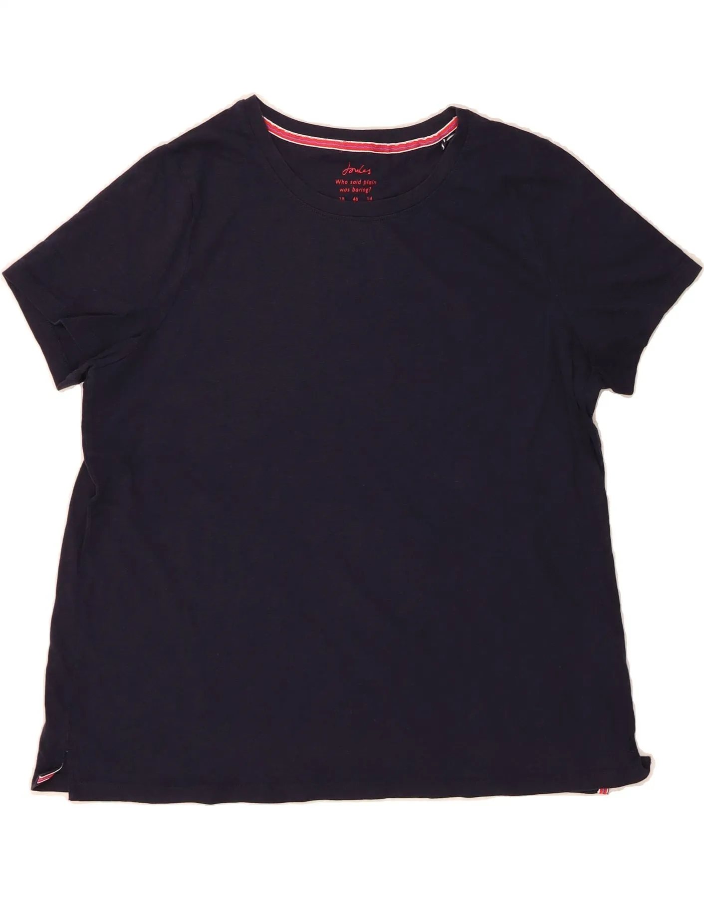 JOULES Womens T-Shirt Top UK 18 XL Navy Blue Cotton Relax Outfit