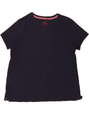 JOULES Womens T-Shirt Top UK 18 XL Navy Blue Cotton Relax Outfit