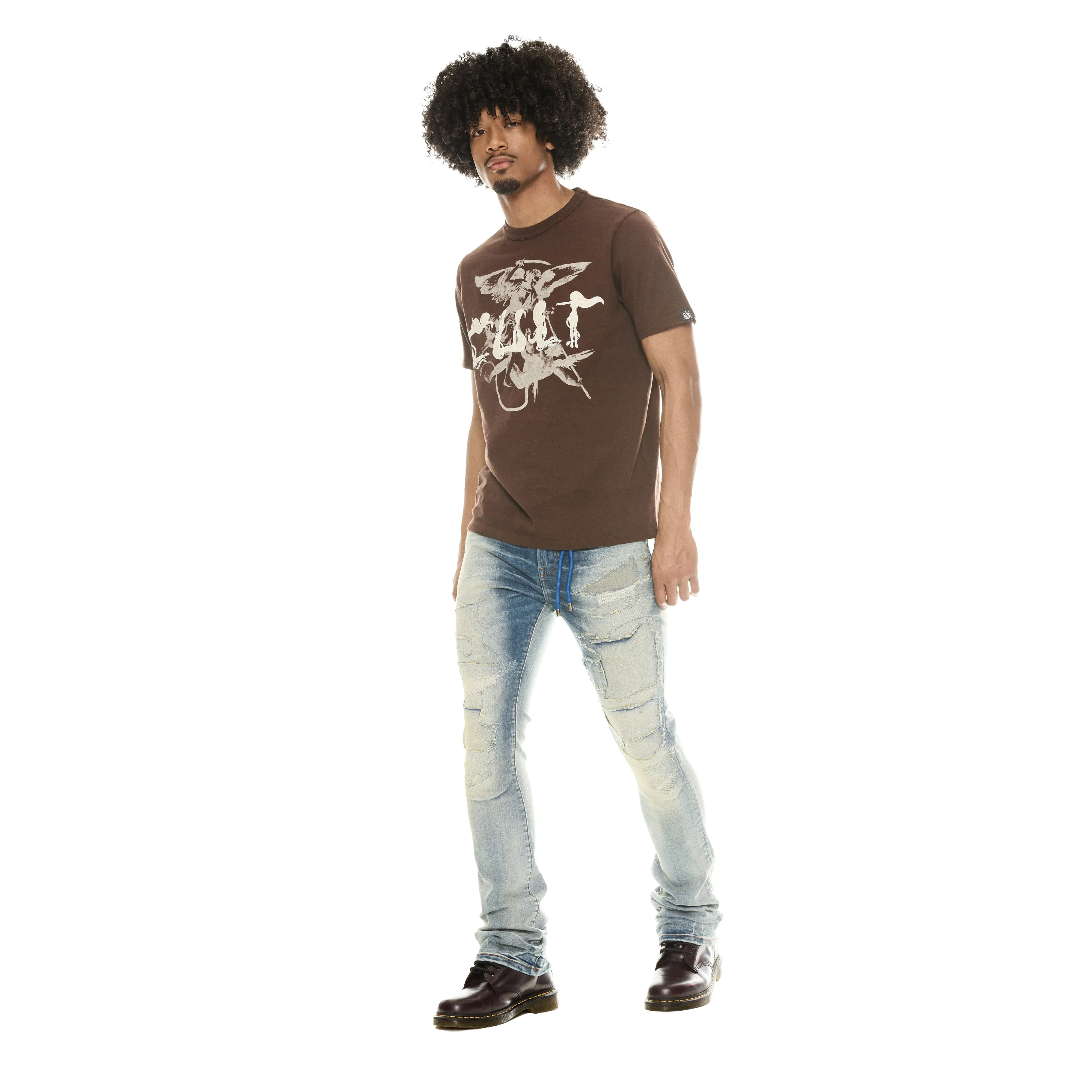 Pre Washed Denim Style Blend LENNY BOOTCUT JEANS IN LUCA