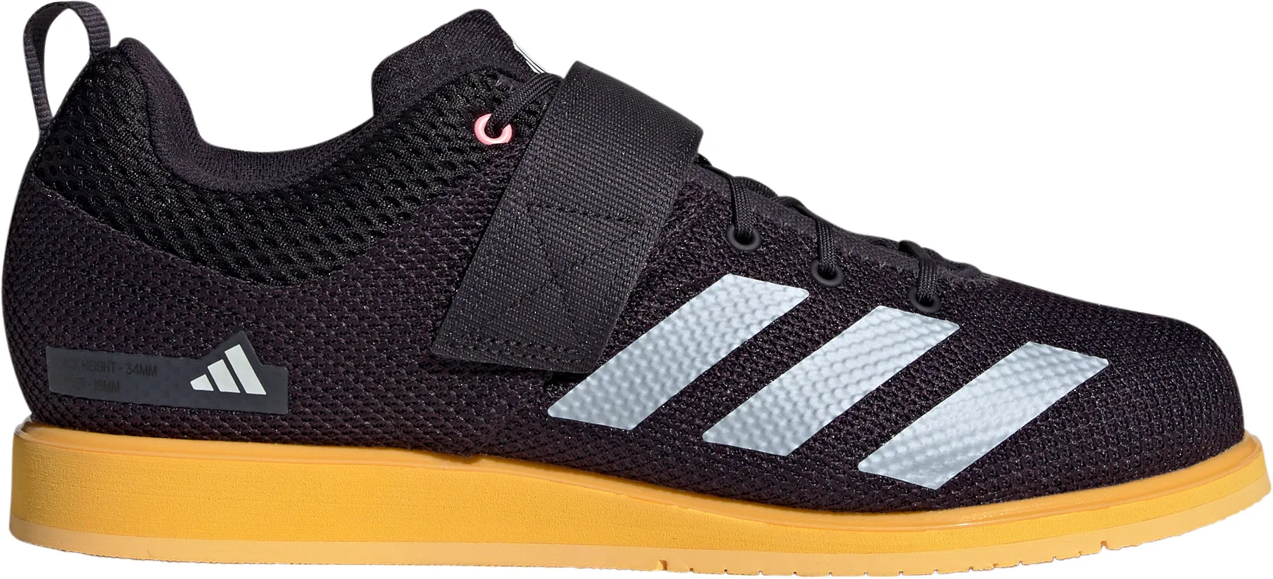 adidas Powerlift 5 Mens Weightlifting Shoes - Black Shock Absorber Snug Heel Lock Fit