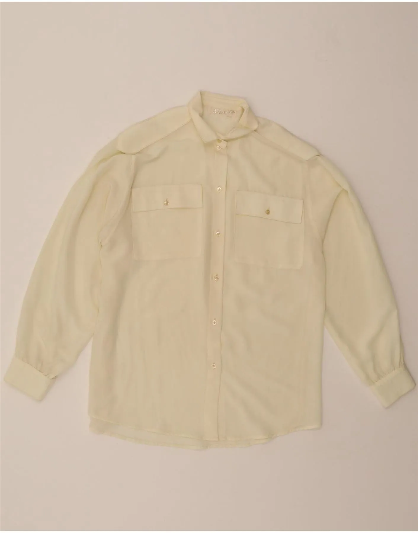 Easy Styling VINTAGE Womens Shirt Blouse UK 14 Large Off White