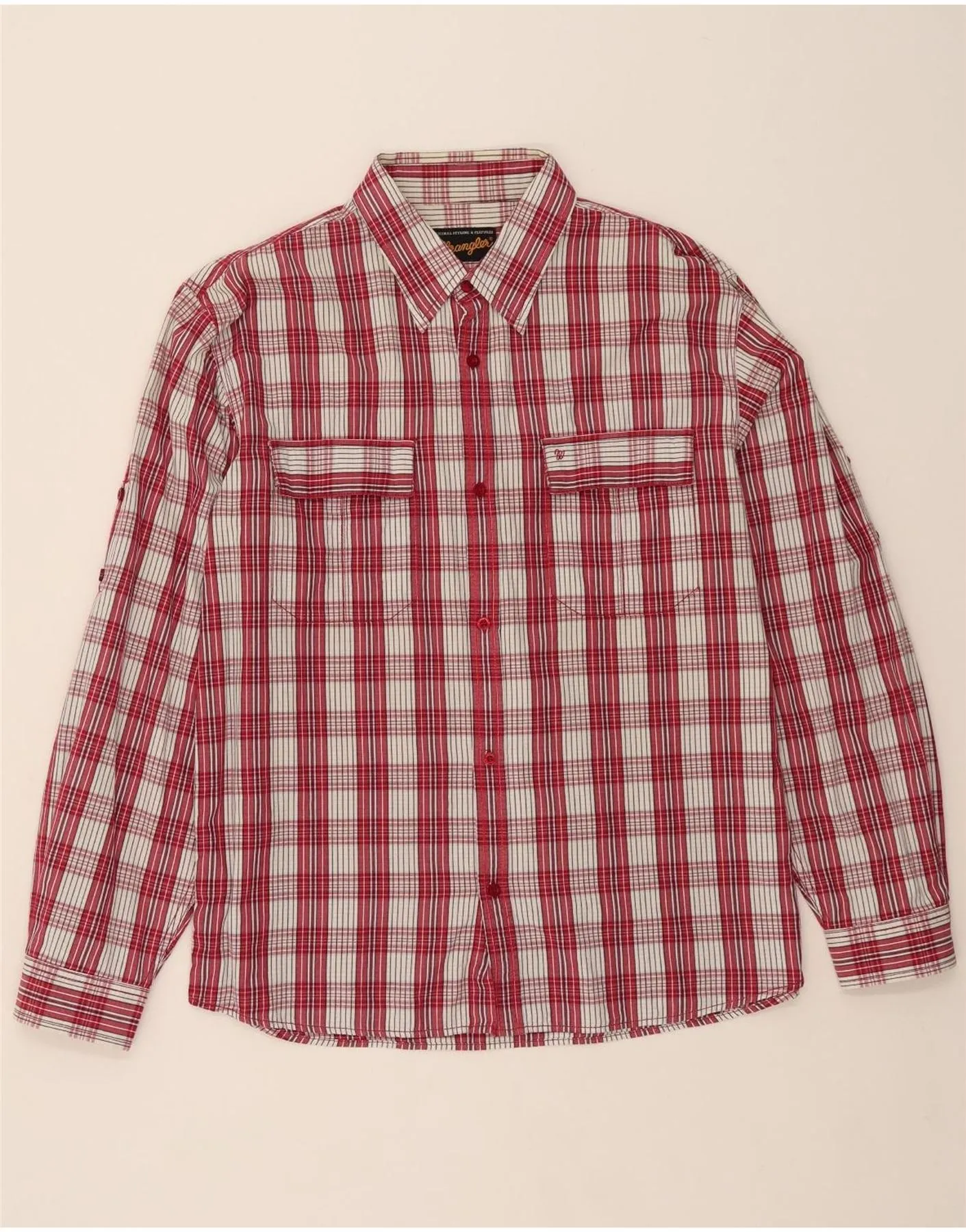 WRANGLER Mens Shirt Large Red Check Cotton quick dry