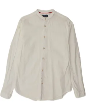 ZARA Mens Slim Fit Shirt Medium White Linen Anti Cling Fabric