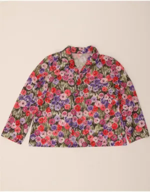 VINTAGE Womens Shirt Blouse UK 22 3XL Multicoloured Floral Solid Color
