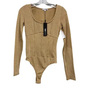 Bodysuit By Fashion Nova In Tan, Size:S young women bodysuit stretchy bodysuit