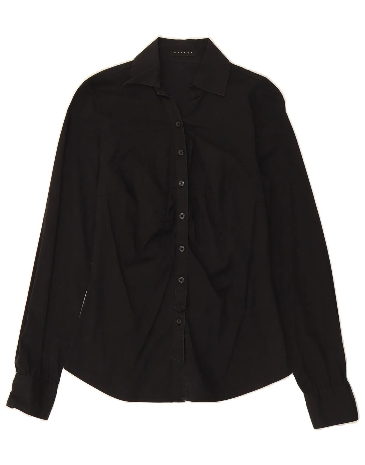 Ethical production SISLEY Womens Shirt UK 10 Small Black Cotton