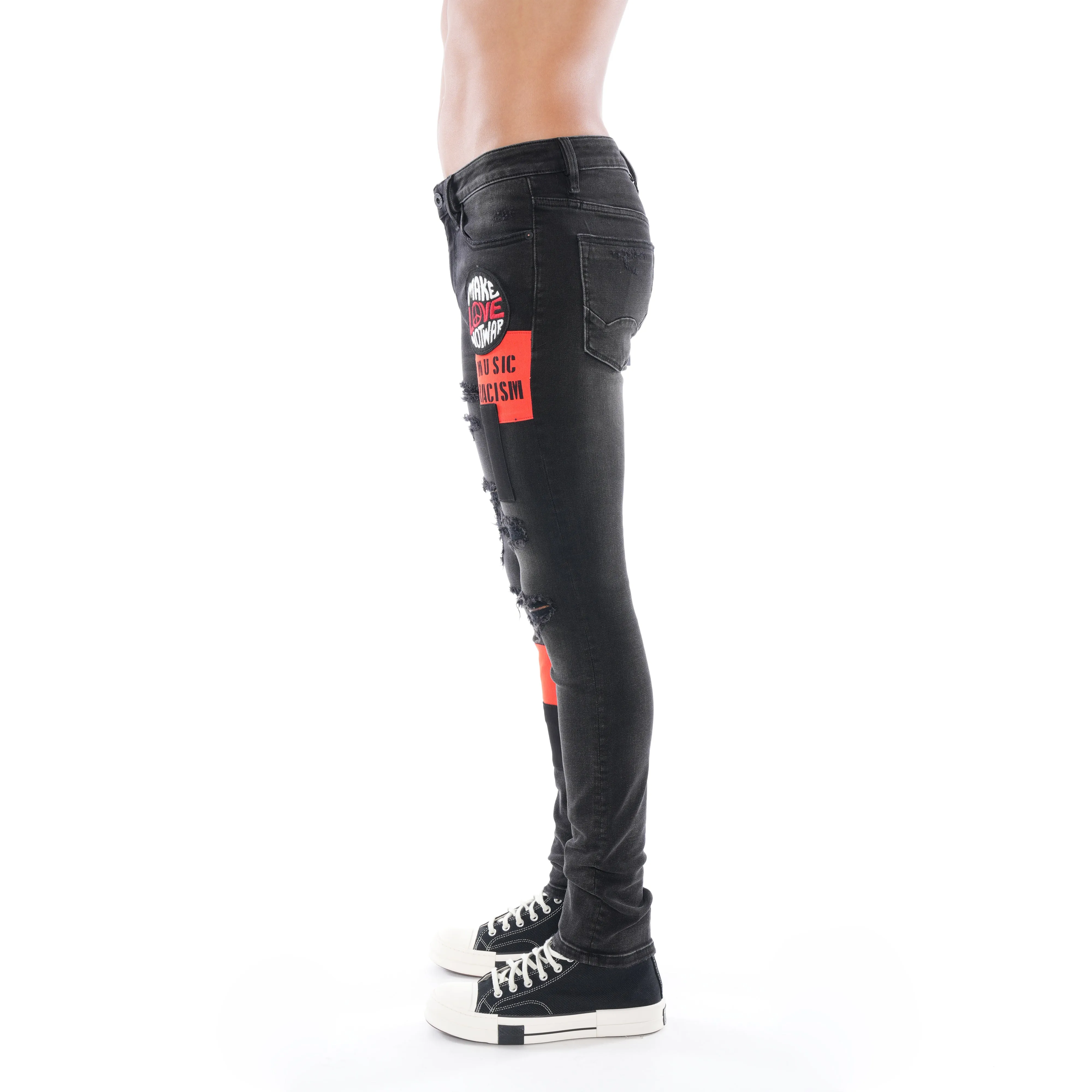 Wearable Piece PUNK SUPER SKINNY IN BLACK