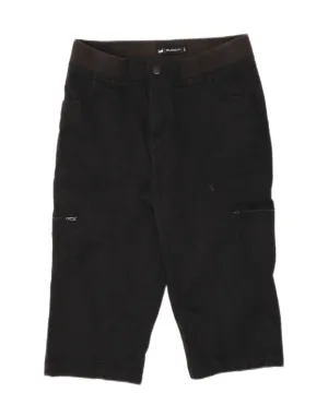 LEE Womens Relaxed Fit Cargo Bermuda Shorts US 6 Medium W26 Black Cotton Roll-Up Sleeve Functional Wear