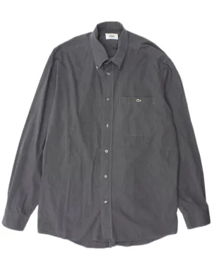 LACOSTE Mens Shirt Size 39 Medium Blue Cotton Regular Fit Cultural Inspired