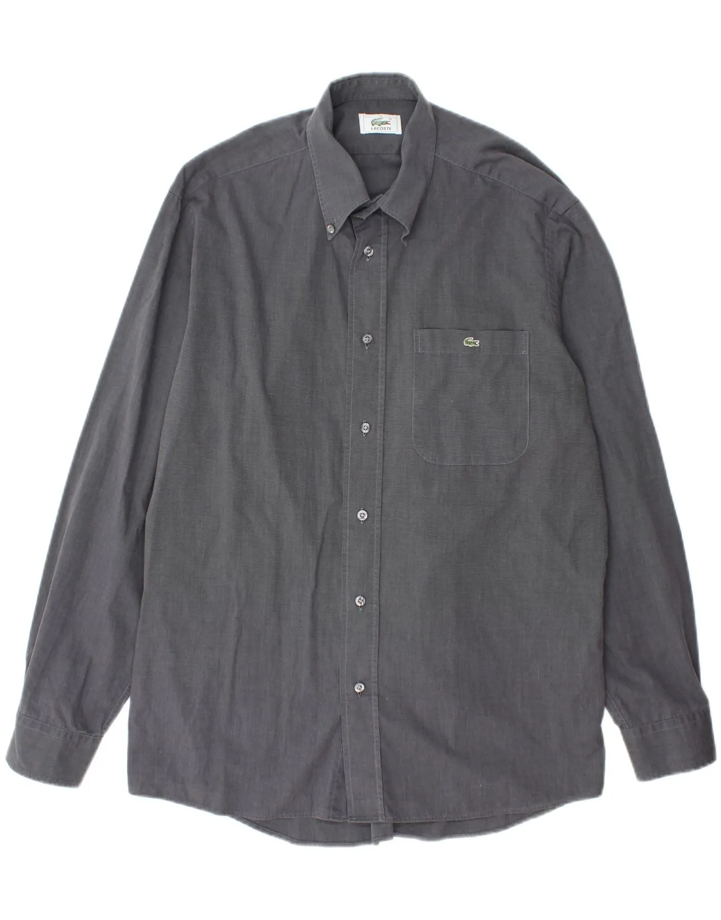 LACOSTE Mens Shirt Size 39 Medium Blue Cotton Regular Fit Cultural Inspired