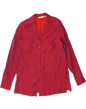 EWM Womens Shirt Blouse US 12 Large Burgundy Viscose elegant design Winter Comfort