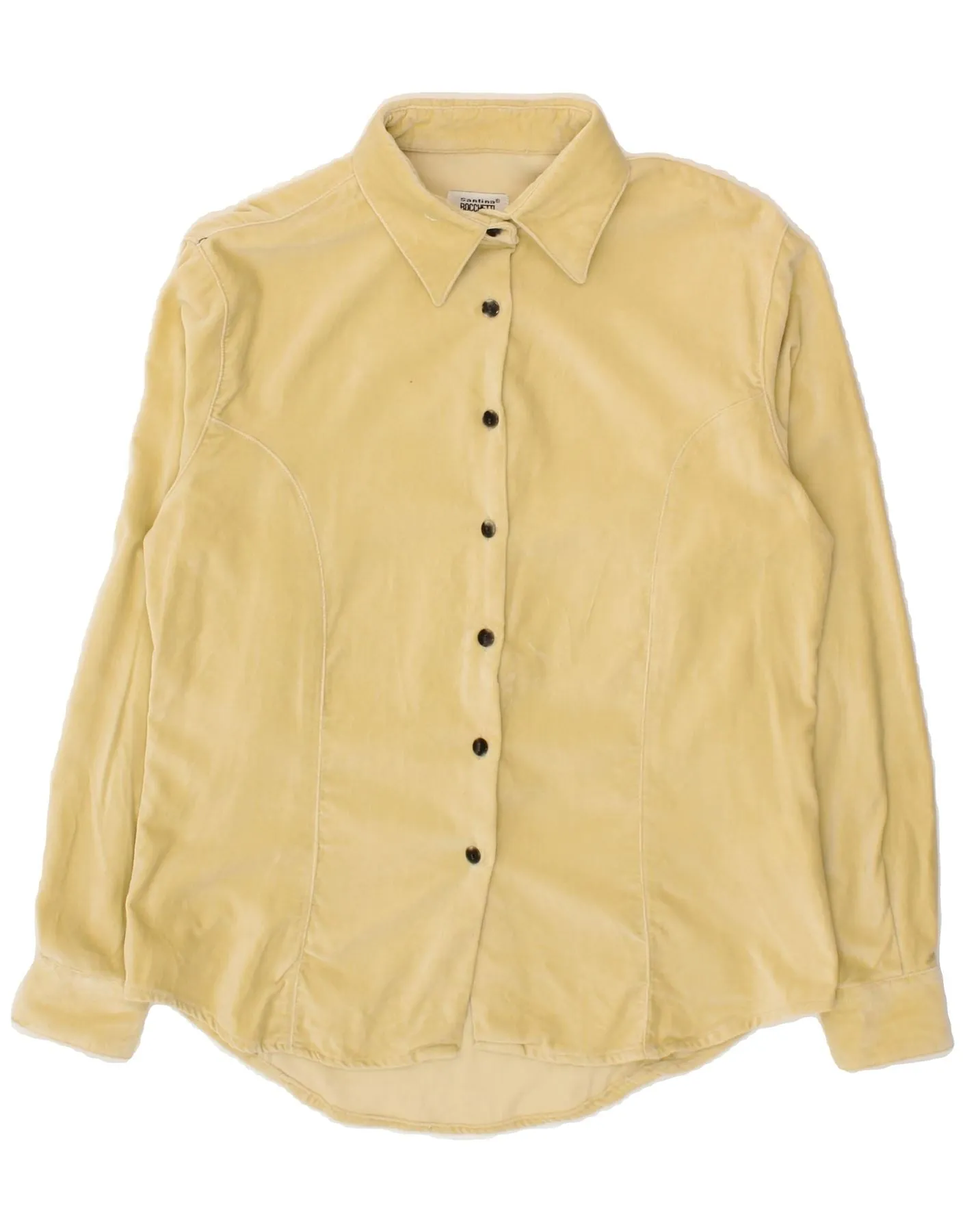 Thermoregulating Fabric Seamless Sides VINTAGE Womens Shirt UK 18 XL Yellow Cotton