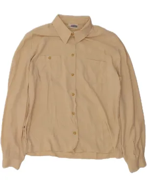 ANDREA MARE Womens Shirt Blouse UK 14 Medium Beige Viscose Morning Comfort