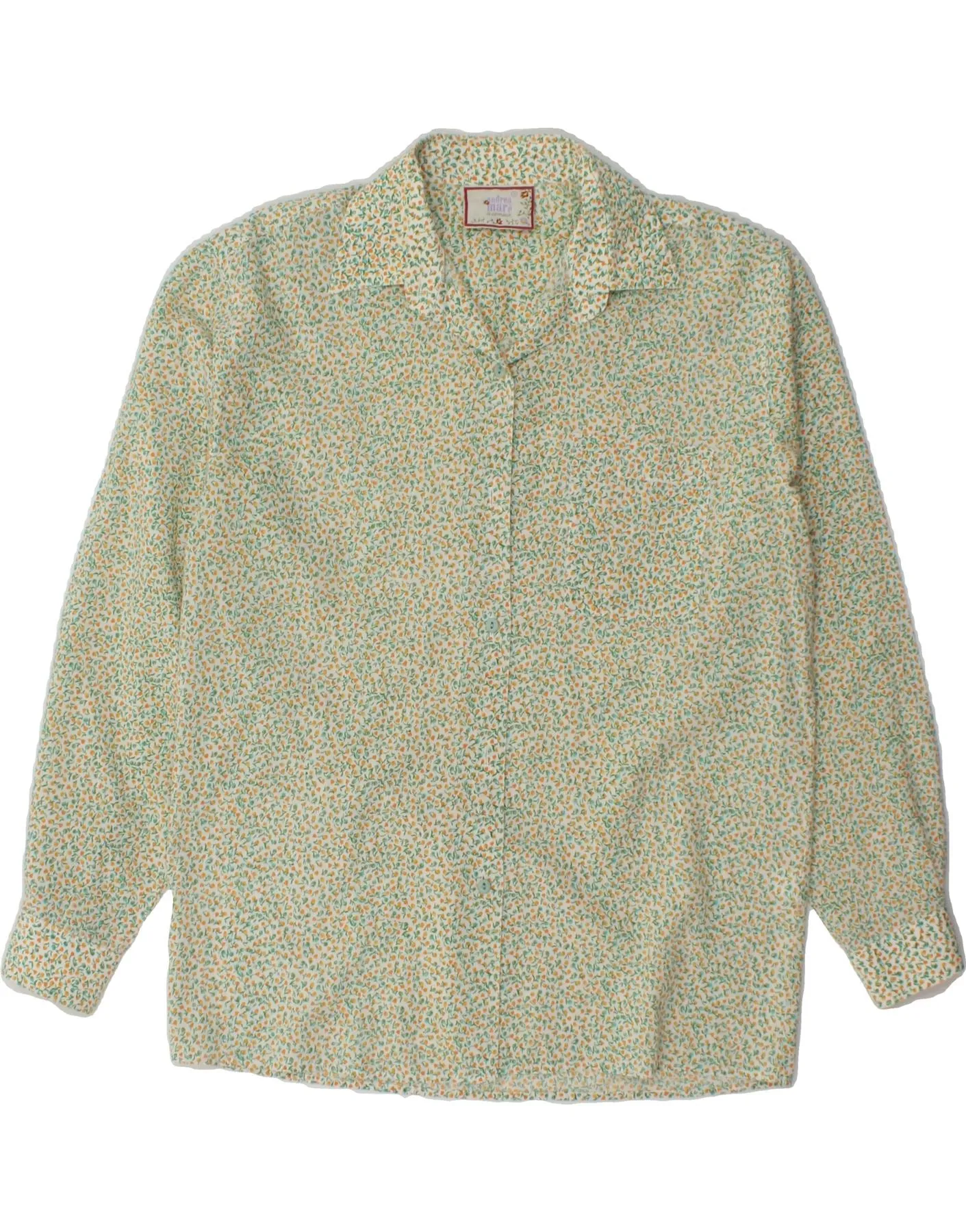 Job Interview Unisex Design ANDREA MARE Womens Shirt UK 10 Small Green Floral