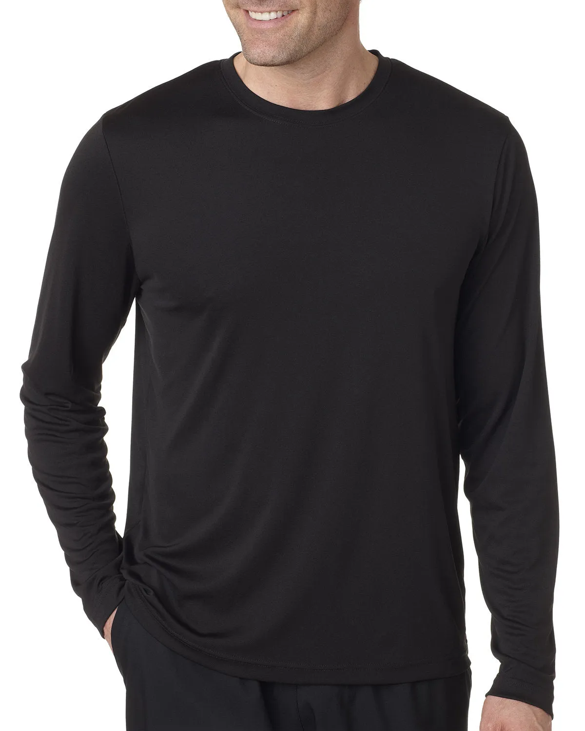 TearResistant Fabric Hanes 482L Adult Cool DRI with FreshIQ Long-Sleeve Performance T-Shirt