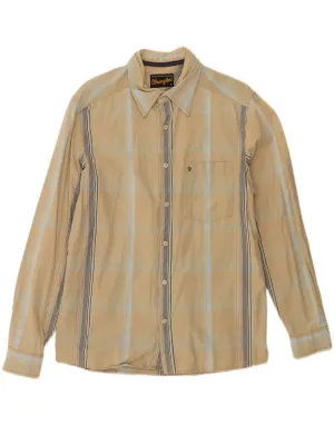 WRANGLER Mens Shirt Small Beige Check Cotton Solid Color